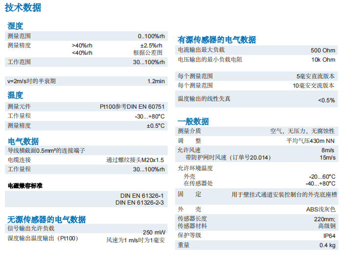 盖加美Galltec+mela TFG80湿度温度传感器批发