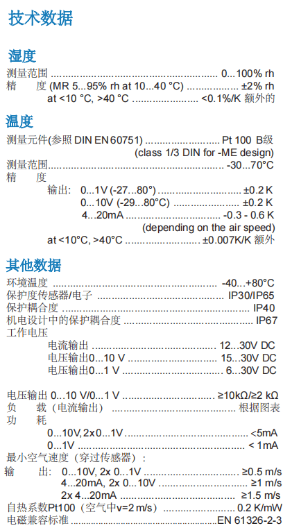 盖加美Galltec+mela PC·S / PC·S-ME 温湿度变送器参数