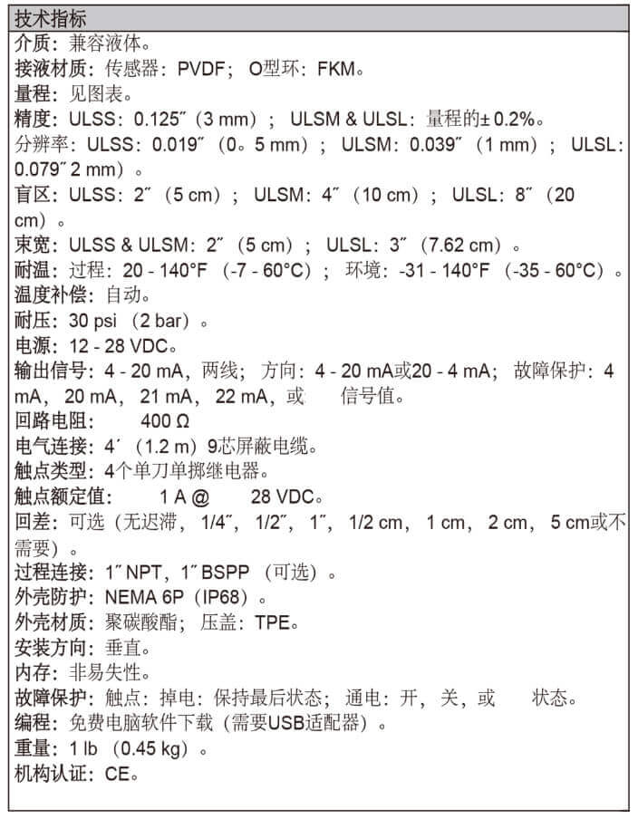 Dwyer德威尔ULSS,ULSM,ULSL超声波液位变送器批发